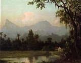 Martin Johnson Heade Rio de Janeiro, South American Scene with Cabin painting